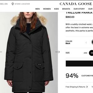 Canada Goose XS Trillium Parka